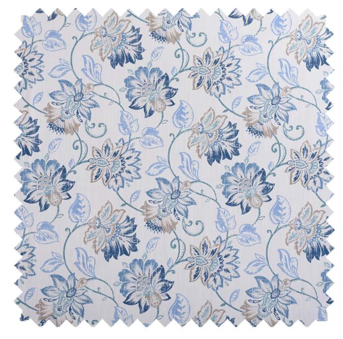 Bowers Blue - Florals & Prints Roman Shade