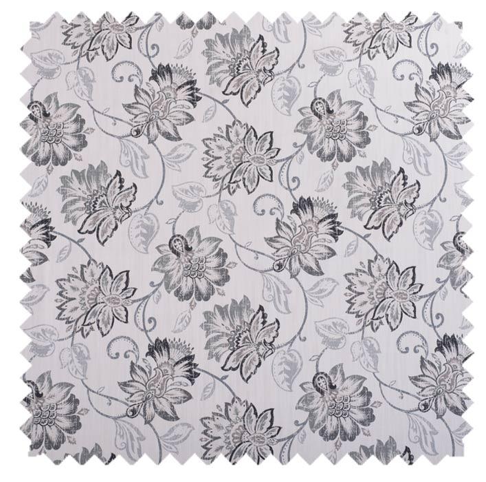 Bowers Slate - Florals & Prints Roman Shade